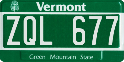 VT license plate ZQL677