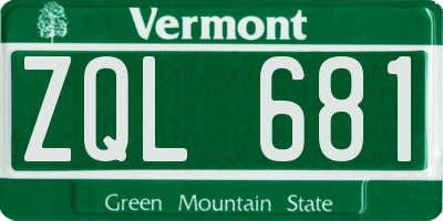 VT license plate ZQL681