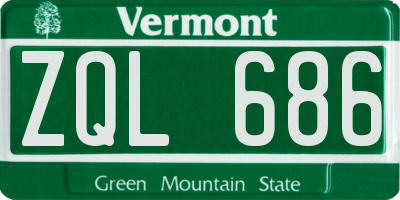 VT license plate ZQL686
