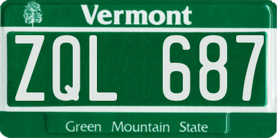 VT license plate ZQL687