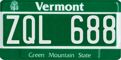 VT license plate ZQL688