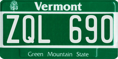 VT license plate ZQL690