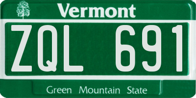 VT license plate ZQL691