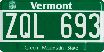 VT license plate ZQL693