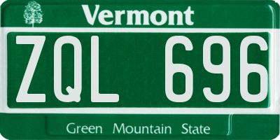 VT license plate ZQL696