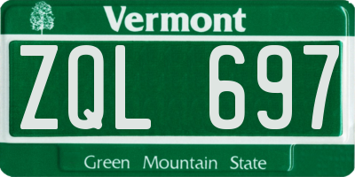 VT license plate ZQL697