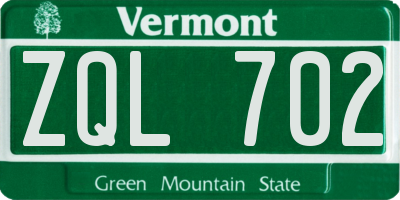 VT license plate ZQL702