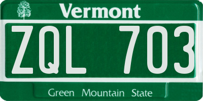 VT license plate ZQL703