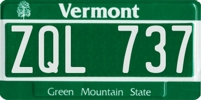VT license plate ZQL737