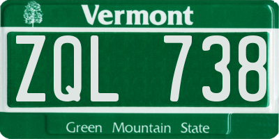 VT license plate ZQL738