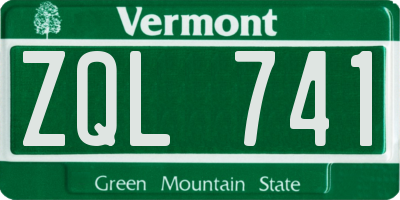 VT license plate ZQL741