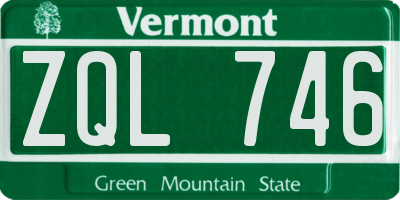 VT license plate ZQL746