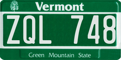 VT license plate ZQL748