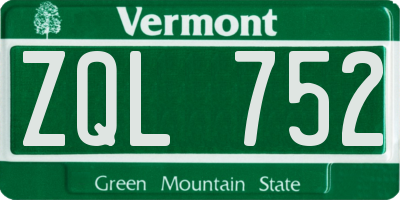 VT license plate ZQL752