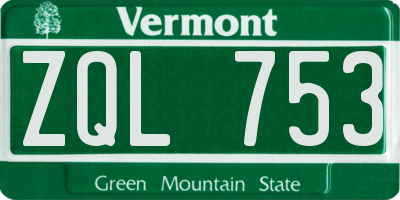VT license plate ZQL753