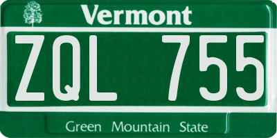 VT license plate ZQL755