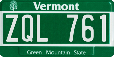 VT license plate ZQL761