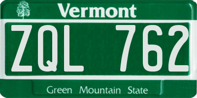 VT license plate ZQL762