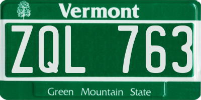VT license plate ZQL763