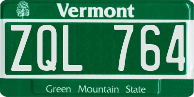 VT license plate ZQL764
