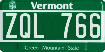 VT license plate ZQL766