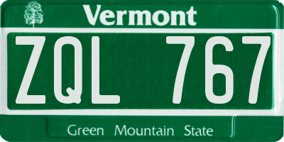 VT license plate ZQL767