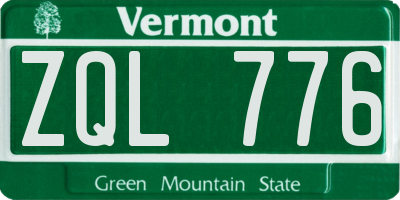 VT license plate ZQL776
