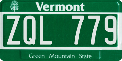 VT license plate ZQL779