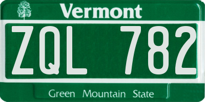 VT license plate ZQL782