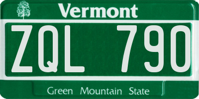 VT license plate ZQL790