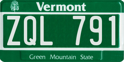 VT license plate ZQL791