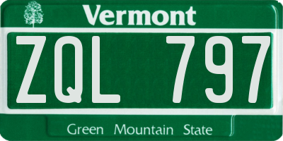 VT license plate ZQL797