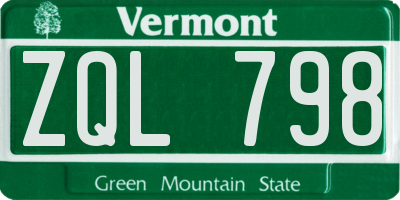 VT license plate ZQL798