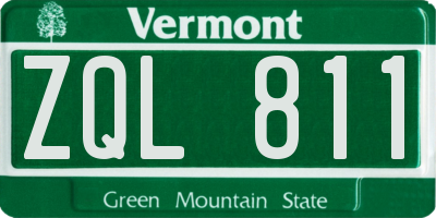 VT license plate ZQL811