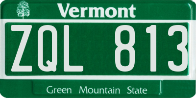 VT license plate ZQL813