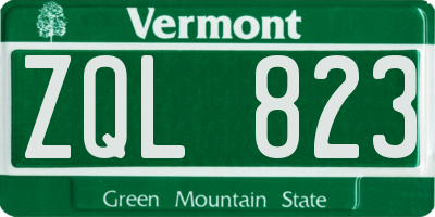 VT license plate ZQL823