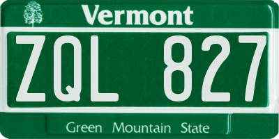 VT license plate ZQL827
