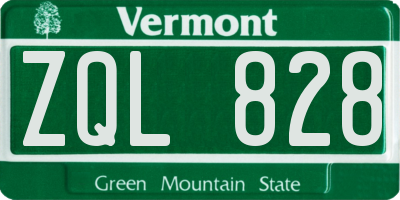VT license plate ZQL828