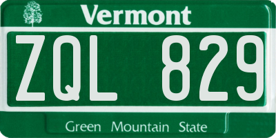 VT license plate ZQL829