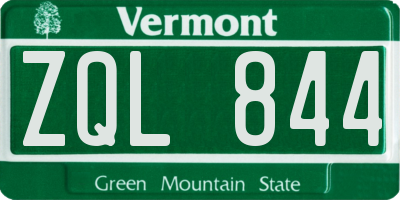 VT license plate ZQL844