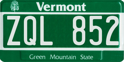 VT license plate ZQL852