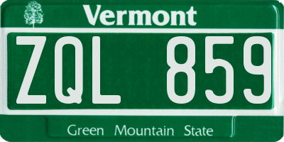 VT license plate ZQL859