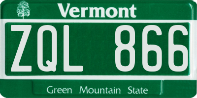 VT license plate ZQL866