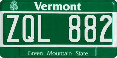 VT license plate ZQL882
