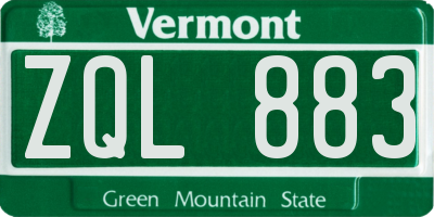 VT license plate ZQL883
