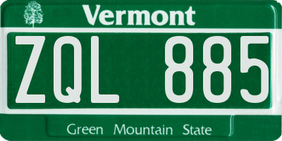 VT license plate ZQL885