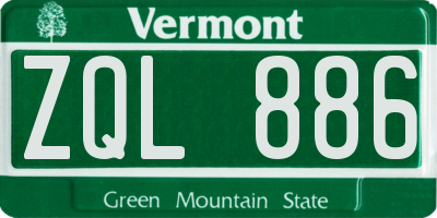 VT license plate ZQL886