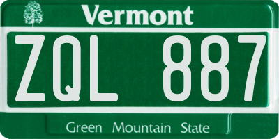 VT license plate ZQL887
