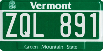 VT license plate ZQL891