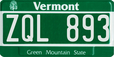 VT license plate ZQL893